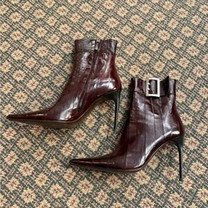 Gianmarco Lorenzi Burgundy Heeled Boots
